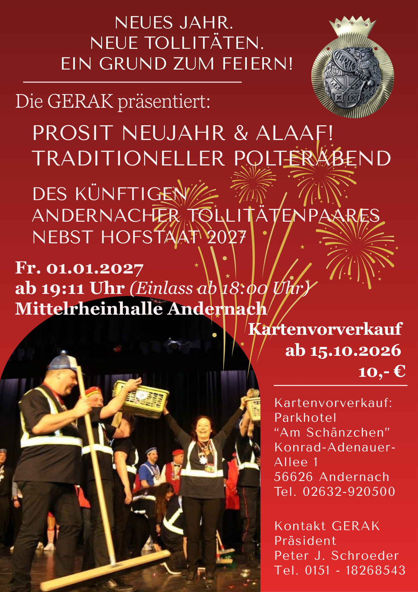 Flyer Polterabend der GERAK fuer den neuen Hofstaat 2026